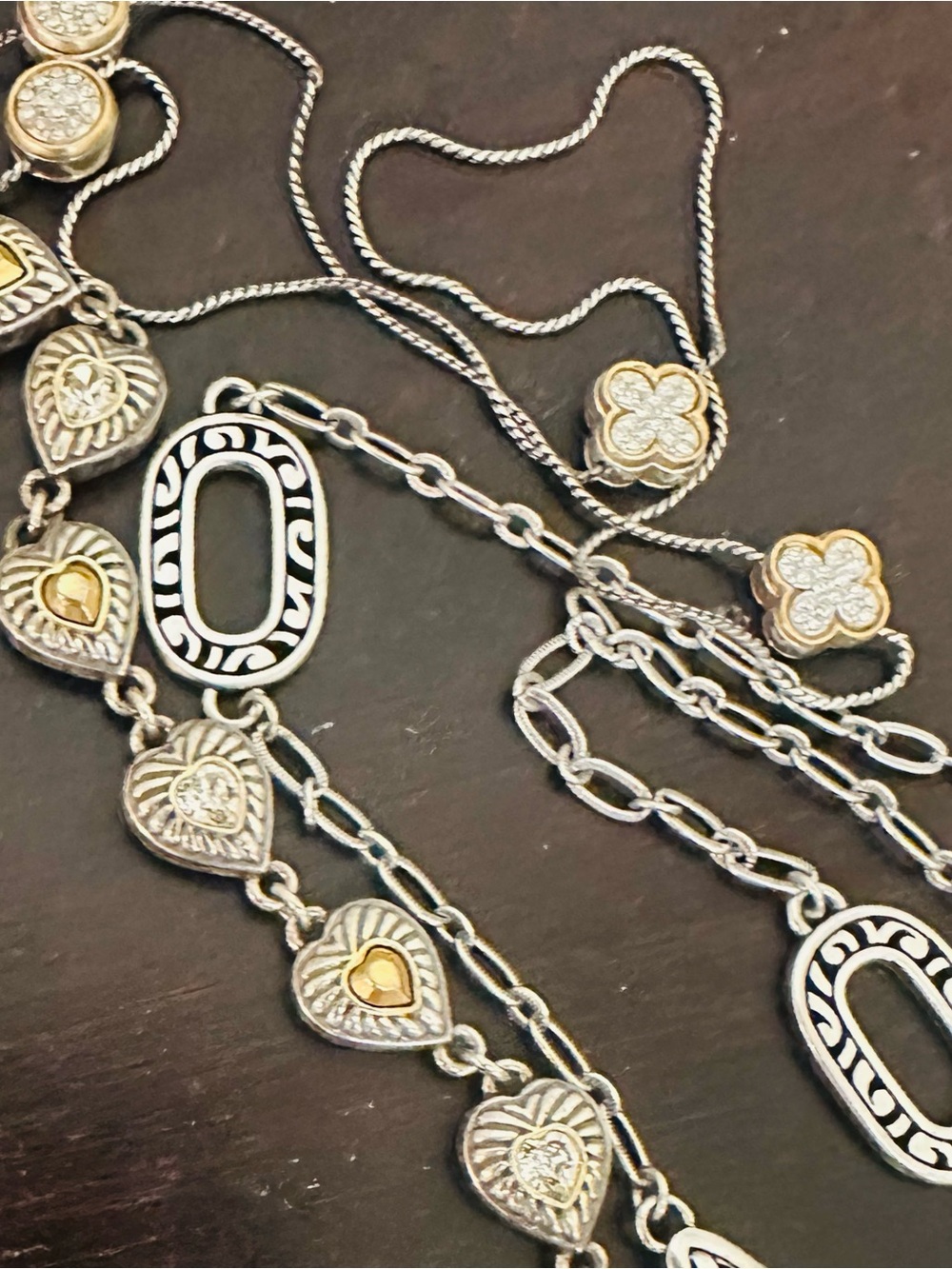 6 piece set Brighton Silver and Gold Mixed-Metal Heart & Filigree Necklace - Picture 3 of 11